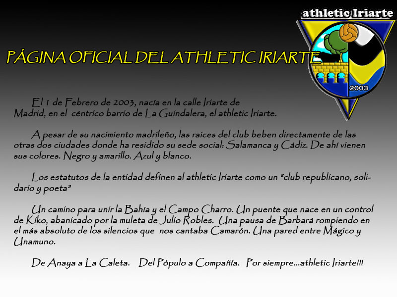 PÁGINA OFICIAL DEL ATHLETIC IRIARTE